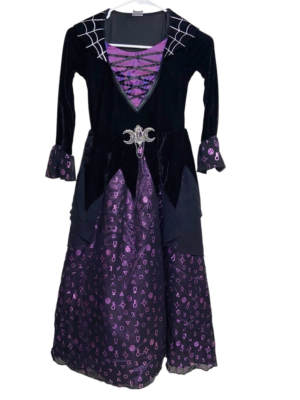 Spirit Halloween Dress Gown Girls Medium Celestial Sorceress Witch Costume
Good